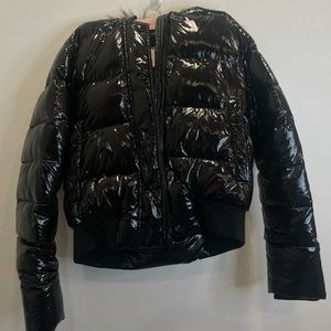Moncler Brown Fur Bubble Coat